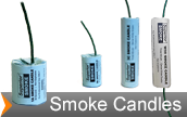 Smoke candles used to produce smoke for fire training